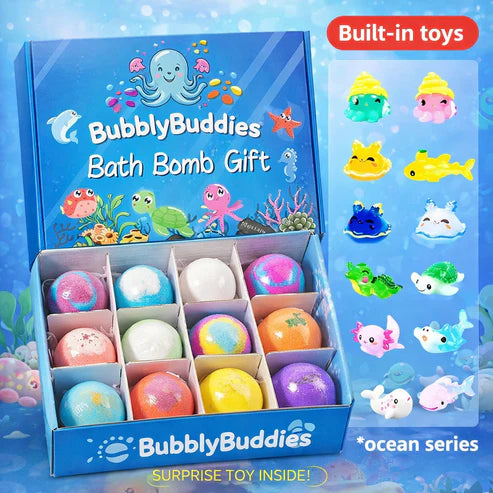 12 Piece Ocean Surprise Toy Bath Bomb Set