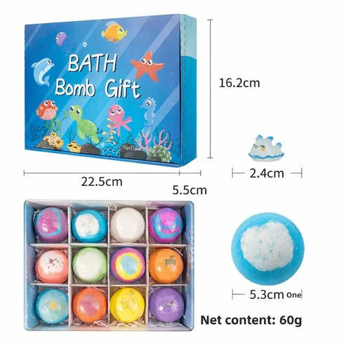 12 Piece Ocean Surprise Toy Bath Bomb Set